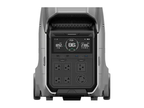 EcoFlow DELTA Pro 3 power station on wheels